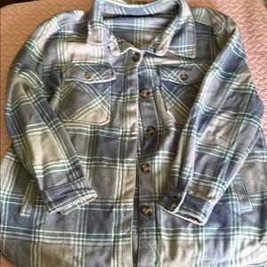 Plaid Women’s Plus Size Shacket in Blue